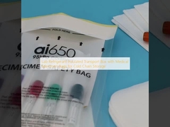 Box di trasporto isolato con refrigerante di laboratorio con sacchetti per campioni medici per la conservazione della catena di freddo
