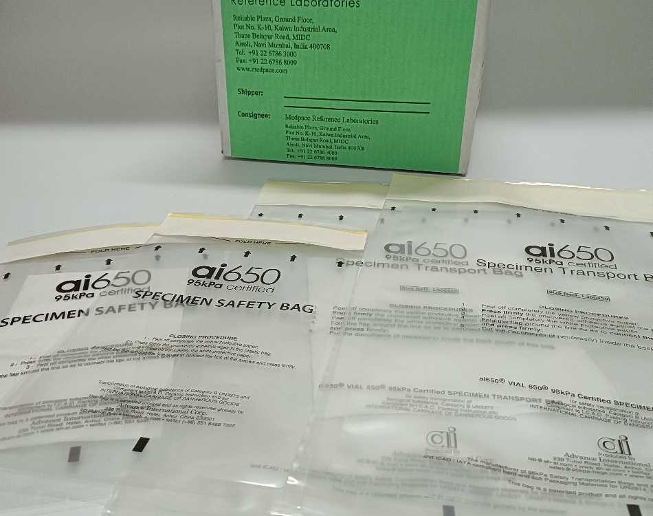 Borsa per il trasporto di campioni biologici da 95 kpa 100% plastica LDPE