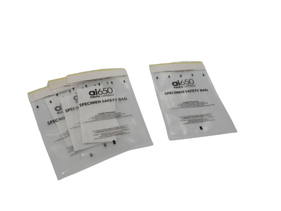 500 ml Capacità 168 mm x 283 mm 95 kPa Sacchetto di trasporto di campioni con chiusura adesiva sensibile alla pressione