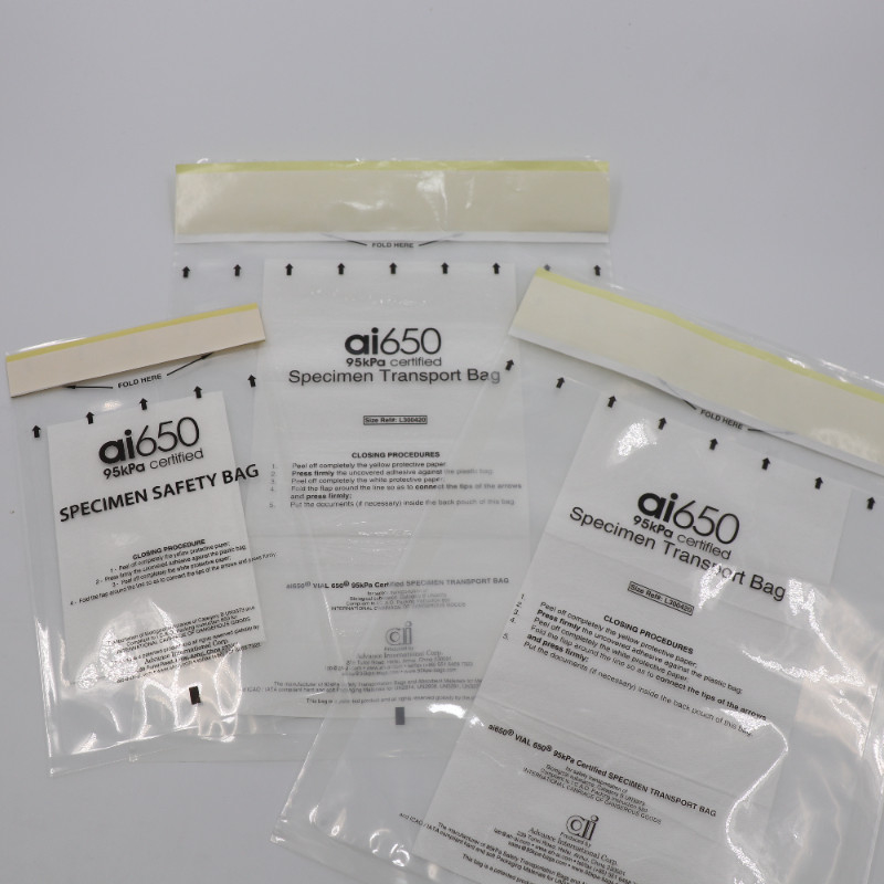 7 Scavo di copertura del sacchetto assorbente UN 2814 95kPa Sacchetto campione Aspetto bianco 550ml