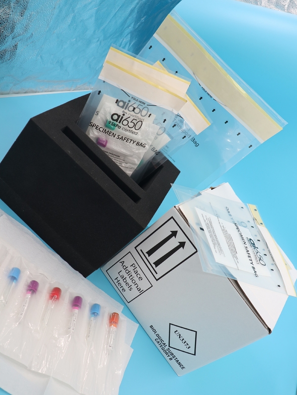 Confezione di ghiaccio in gel frigorifero e sacchetti di plastica da 95 kPa per campioni di sangue liquido