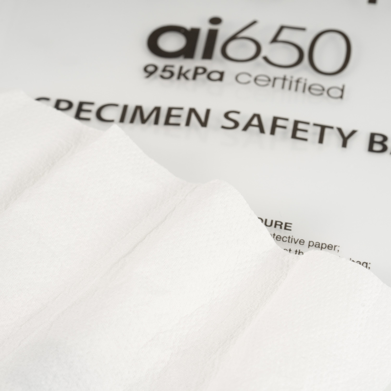 Personalized AI 650 Medical Transport Bag 95kpa Strength Zip Lock System Marcatura di pericolo biologico