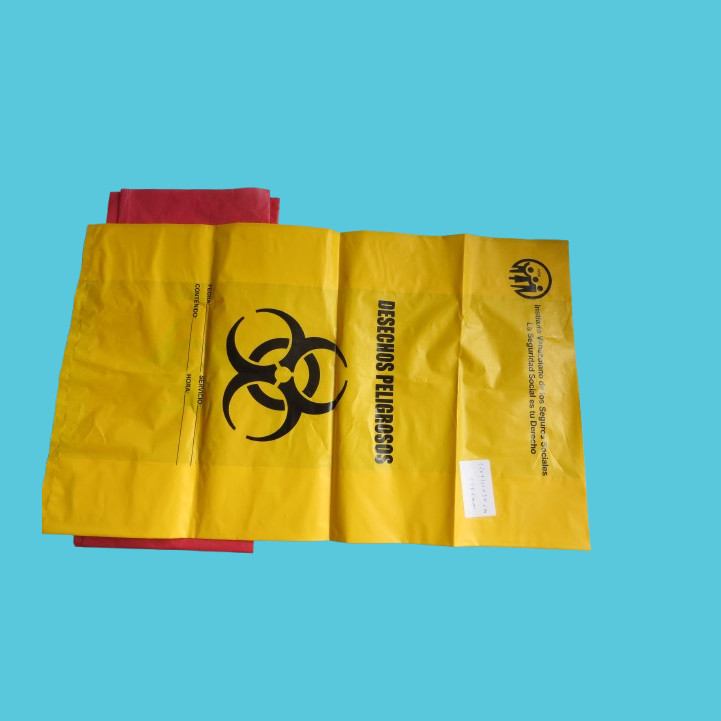 Sacchetti di pericolo biologico con corde di trazione 12-16 galloni di capacità 25 x 35 pollici con grande area di marcatura e cerotto indicatore di sterilizzazione