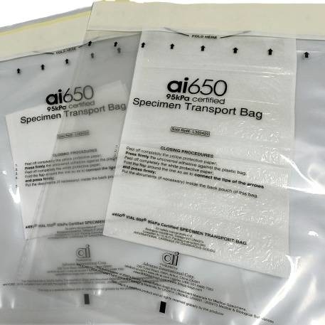 400pcs 95kPa 15*24cm Sacchetto per campioni trasparenti Biologici CRO Rifornimenti Scatola frigorifera per il trasporto aereo Imballaggio con sacchetto di carta all'interno