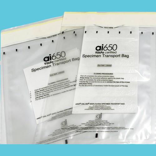 Sacchetti per campioni di pericolo biologico trasparenti da 95kpa con cuscinetto assorbente, cerniera e sacchetto di plastica sigillante 150*240mm