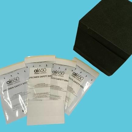 Sacchetti di campioni da 95kpa da 5,9x9,5 pollici con Ai 650 Biohazard Logo Chiusura Zip Lock Materiale LDPE
