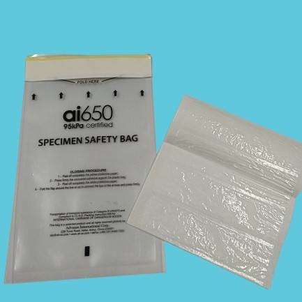 Sacchetti per campioni, sacchetti per pericolo biologico, sacchetti 4 mil con sacchetto per documenti, sacchetti di plastica autoadesivi, antiperdita, con cerniera.
