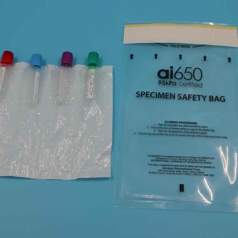 Esemplare sterile Sacchetti per pericolo biologico per uso medico Sacchetto per il trasporto di campioni Documento Sacchetto di plastica Sacchetto a cerniera
