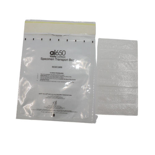 Dimensione di diapositiva personalizzata Medicale di alta qualità Usa e getta Rossa Chiusura a cerniera di plastica 95Kpa Trasporto Borsa per campioni biochimici