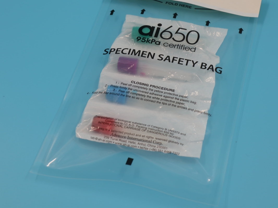 Sacchetti per campioni di pericolo biologico personalizzabili per il trasporto di campioni di laboratorio Zipper PP e PE Plastica per rifiuti e industrie chimiche