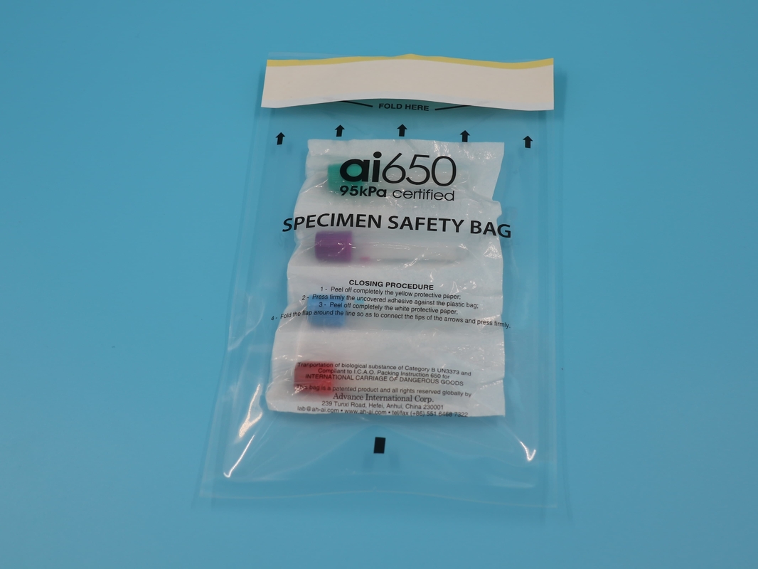 Ziplock Lab Zipper Biohazard Biohazard Esemplare di trasporto Poly Esemplare sacchetto sacchetto di trasporto