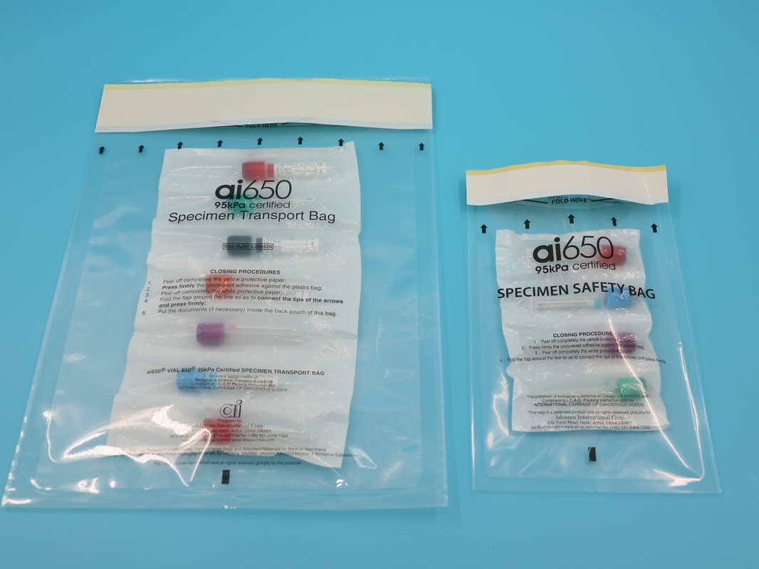 Plastico Ldpe Ziplock 95kpa Esemplare sacchetto di trasporto Tre strati sacchetto dentale canguro trasparente alimentazione di stampa di gravura personalizzata