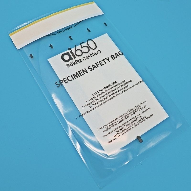 Sacche per la Raccolta di Campioni con Chiusura Sigillante per il Trasporto di Campioni di Sangue e di Laboratorio