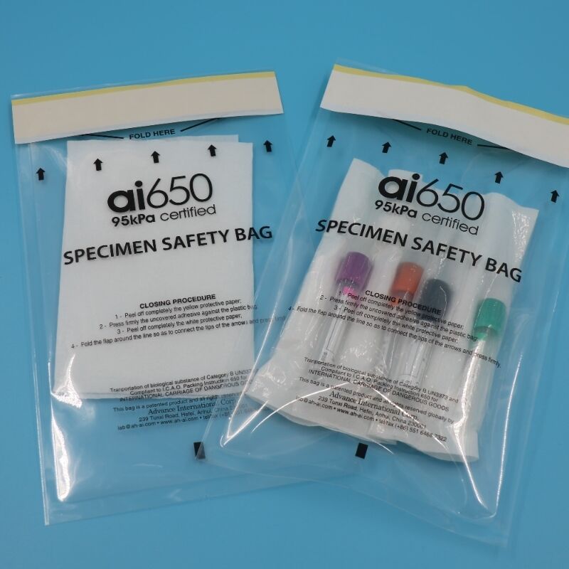 Sacchetto per il trasporto di campioni medici biologici 95 KPA Sacchetto per campioni di sicurezza con sacchetto assorbente