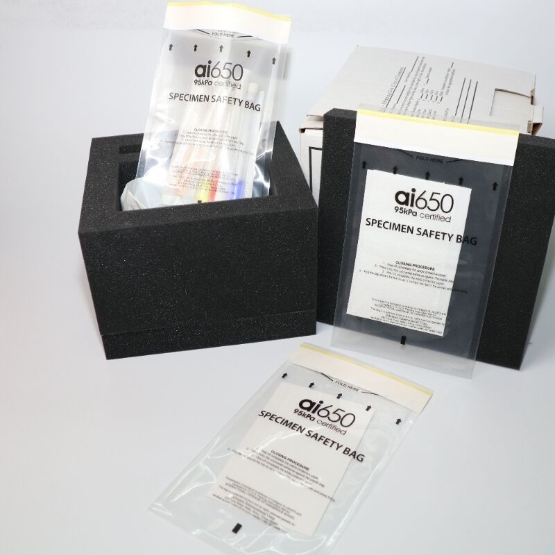 Sacchetti per il trasporto di campioni di laboratorio con sacchetto assorbente e sicurezza UN3373 Categoria B