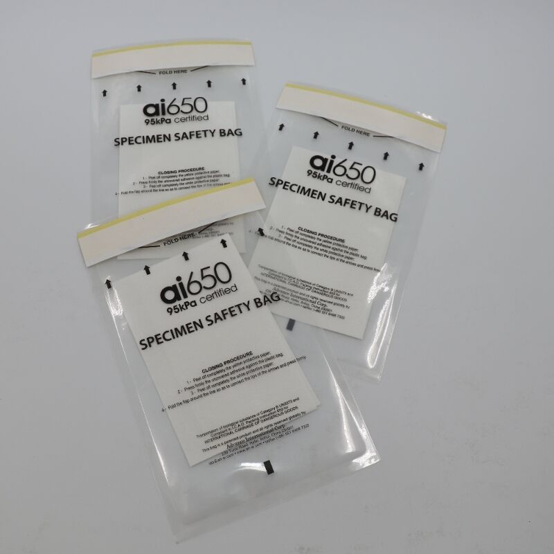 Sacchetti per il trasporto di campioni a prova di perdite da 95 kPa conformi alla Categoria B delle sostanze biologiche