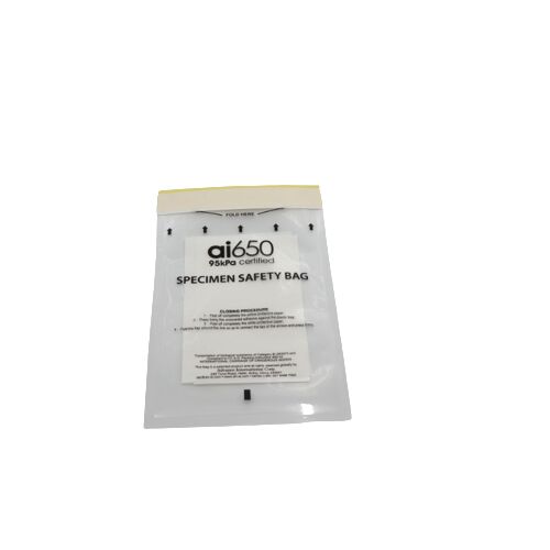 Borsa di scarico a manica di tasca assorbente UN3373 Biofarisco Categoria B Borsa di trasporto di campioni per rifiuti medici 95kPa Imballaggio clinico a prova di perdite