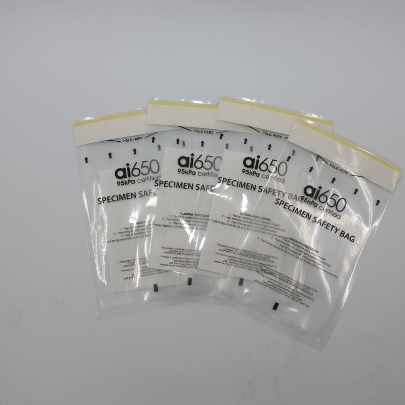 Sacchetto per il trasporto di campioni biohazard di 95kpa, sacchetto a zip a prova di perdite, sacchetto ricaricabile per campioni medici per uso in laboratorio e ospedali