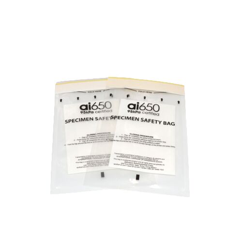 Sacchetto per campioni adesivo Lab 3 Layer 95kpa con chiusura a zip, ideale per il trasporto di campioni e sacchetti per rifiuti biohazard