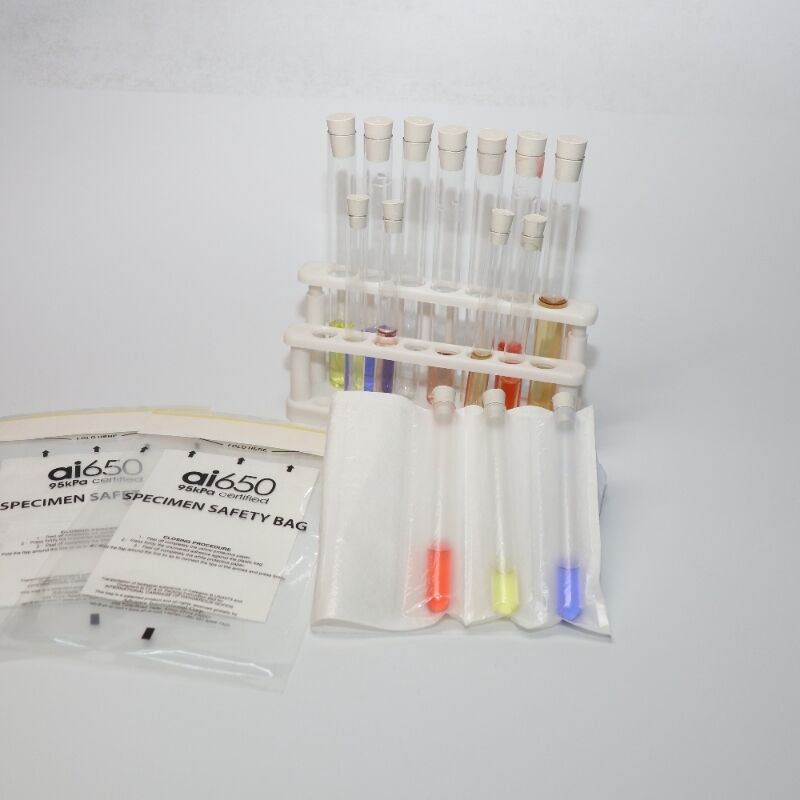 Pad di assorbimento di campioni biologici usa e getta 2 / 4 / 7 tasche di assorbimento per il trasporto di campioni, conforme all'UN3373, resistente alle perdite di 95 kPa